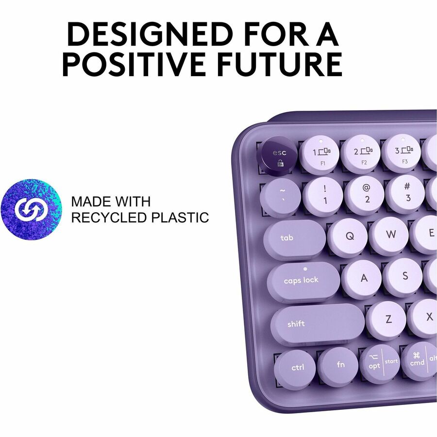 Alternate-Image4 Image for Logitech POP Keys Mechanical Wireless Keyboard with Customizable Emoji Keys, Compact Design, Bluetooth, Cosmos