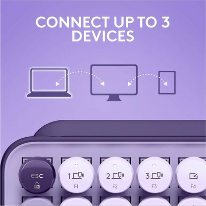 Alternate-Image7 Image for Logitech POP Keys Mechanical Wireless Keyboard with Customizable Emoji Keys, Compact Design, Bluetooth, Cosmos