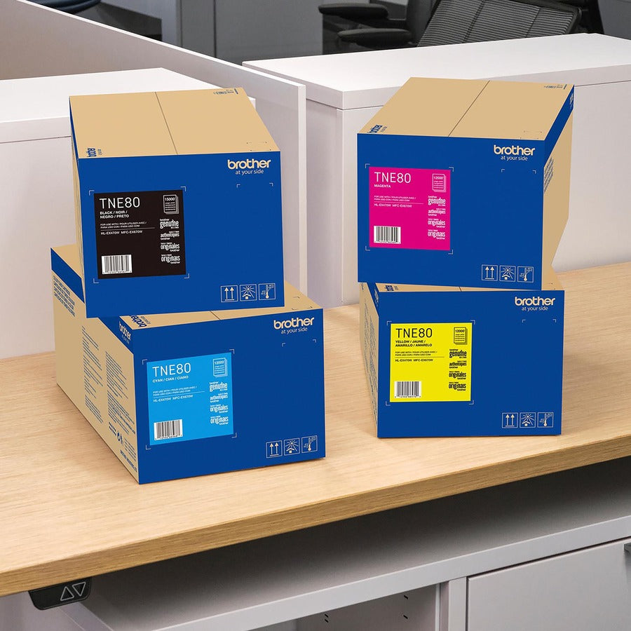 Alternate-Image4 Image for Brother TNE80Y Original Super High (XXL Series) Yield Laser Toner Cartridge - Yellow - 1 Each