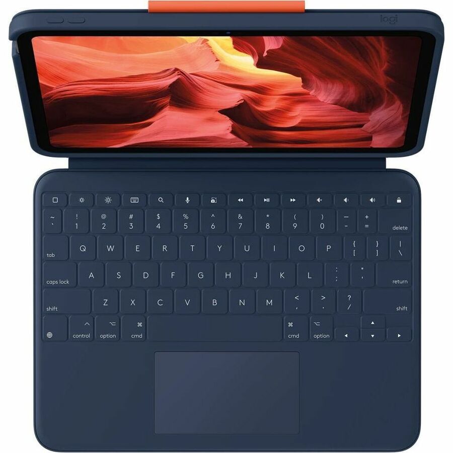 Alternate-Image2 Image for Logitech Rugged Combo 4 Touch Rugged Keyboard/Cover Case (Folio) for 10.9" Apple iPad (10th Generation & A16) iPad, Stylus - Classic Blue