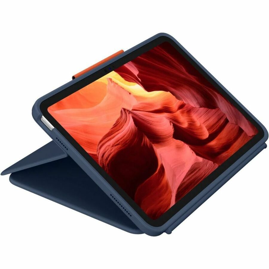 Alternate-Image3 Image for Logitech Rugged Combo 4 Touch Rugged Keyboard/Cover Case (Folio) for 10.9" Apple iPad (10th Generation & A16) iPad, Stylus - Classic Blue