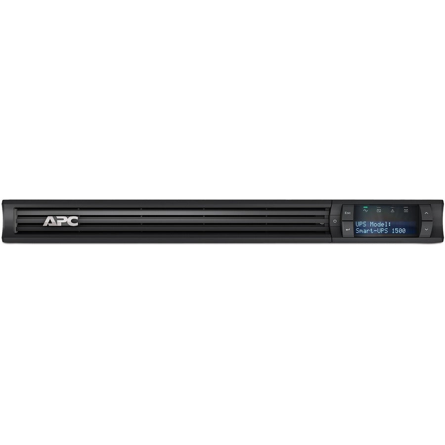 Front Image for APC Smart-UPS, Line Interactive, 1500VA, Rackmount 1U, 120V, 4x NEMA 5-15R outlets, SmartConnect Port+SmartSlot, AVR, LCD