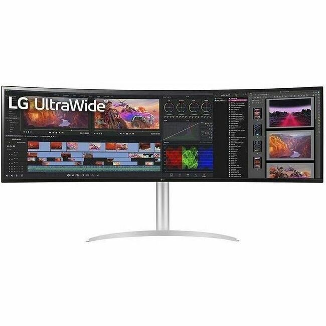Main Image for LG 49BQ95C-W 49" Class Dual Quad HD (DQHD) Curved Screen Gaming LCD Monitor - 32:9 - Glossy Black, Textured White