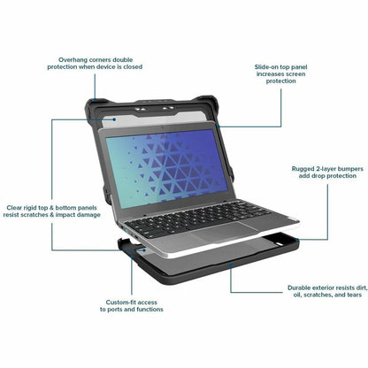 Alternate-Image1 Image for MAXCases Extreme Shell-F Slide Case for Dell 3330 & 3340 Windows Clamshell 13.3" (Gray/Clear)