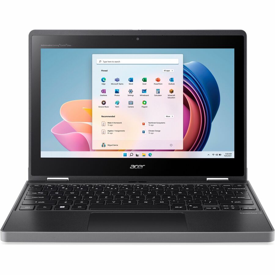 Alternate-Image1 Image for Acer TravelMate Spin B3 B311RN-33 TMB311RN-33-C62J 11.6" Touchscreen Convertible 2 in 1 Notebook - WXGA - 60 Hz - Intel N-Series N100 - 8 GB - 128 GB Flash Memory - English Keyboard - Black