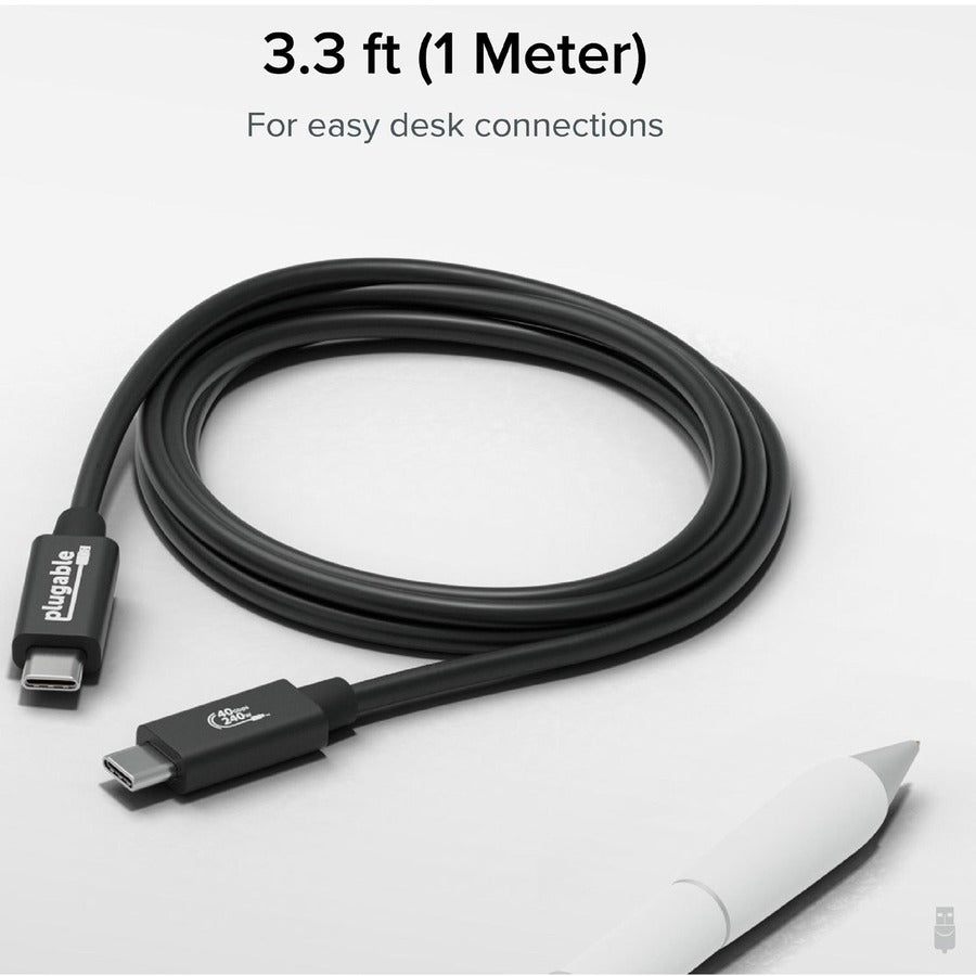 Alternate-Image5 Image for Plugable USB4 Cable with 240W Charging, 3.3 Feet (1M), USB-IF Certified