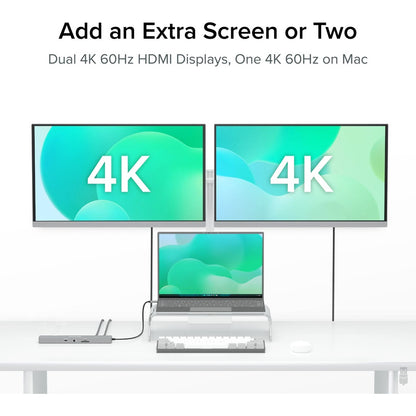 Alternate-Image2 Image for Plugable 11-in-1 USB-C Hub 100W USB-C Pass-through, Laptop Docking Station Dual Monitor with 4K 60Hz HDMI