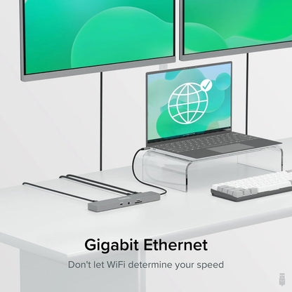 Alternate-Image5 Image for Plugable 11-in-1 USB-C Hub 100W USB-C Pass-through, Laptop Docking Station Dual Monitor with 4K 60Hz HDMI