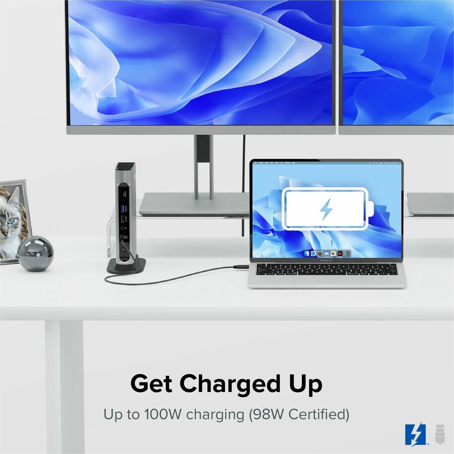 Alternate-Image4 Image for Plugable 16-in-1 Thunderbolt 4 Dock with 100W Charging, 4K Quad Monitor Setup for Thunderbolt 4 Windows Laptops
