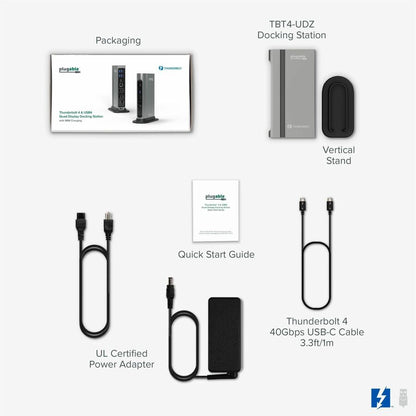 Alternate-Image7 Image for Plugable 16-in-1 Thunderbolt 4 Dock with 100W Charging, 4K Quad Monitor Setup for Thunderbolt 4 Windows Laptops