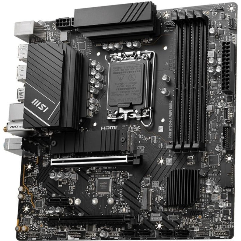 Alternate-Image2 Image for MSI Pro B760M-A WIFI DDR4 Gaming Desktop Motherboard - Intel B760 Chipset - Socket LGA-1700 - Micro ATX