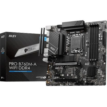 Main Image for MSI Pro B760M-A WIFI DDR4 Gaming Desktop Motherboard - Intel B760 Chipset - Socket LGA-1700 - Micro ATX