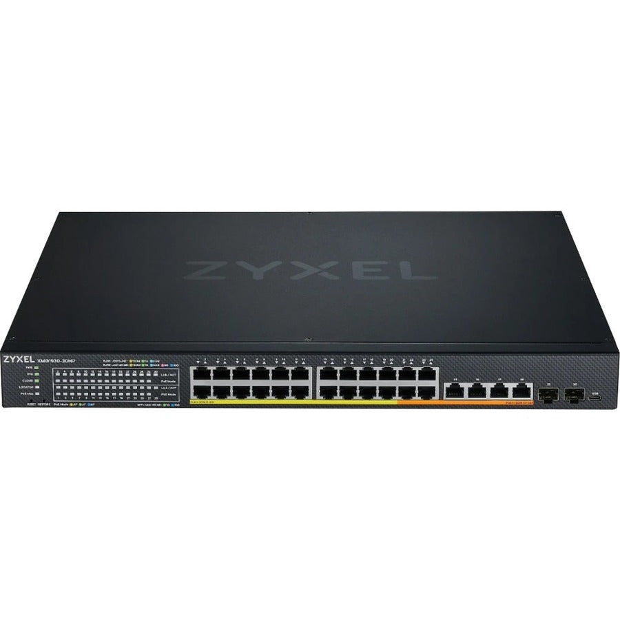 Alternate-Image1 Image for ZYXEL XMG1930-30HP 24-Port 2.5G Multi-Gigabit L3 Smart Nebula Cloud Managed PoE Switch with 2 10G SFP+ Uplinks and 4 10G Ethernet | 28 PoE+ / PoE++ Ports at 700W