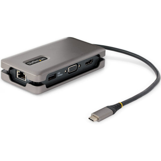 Main Image for StarTech USB-C Multiport Adapter, HDMI/VGA, 4K 60Hz, 3-Port USB Hub, 100W PD Pass-Through, GbE, Mini Docking Station, 1ft/30cm Cable