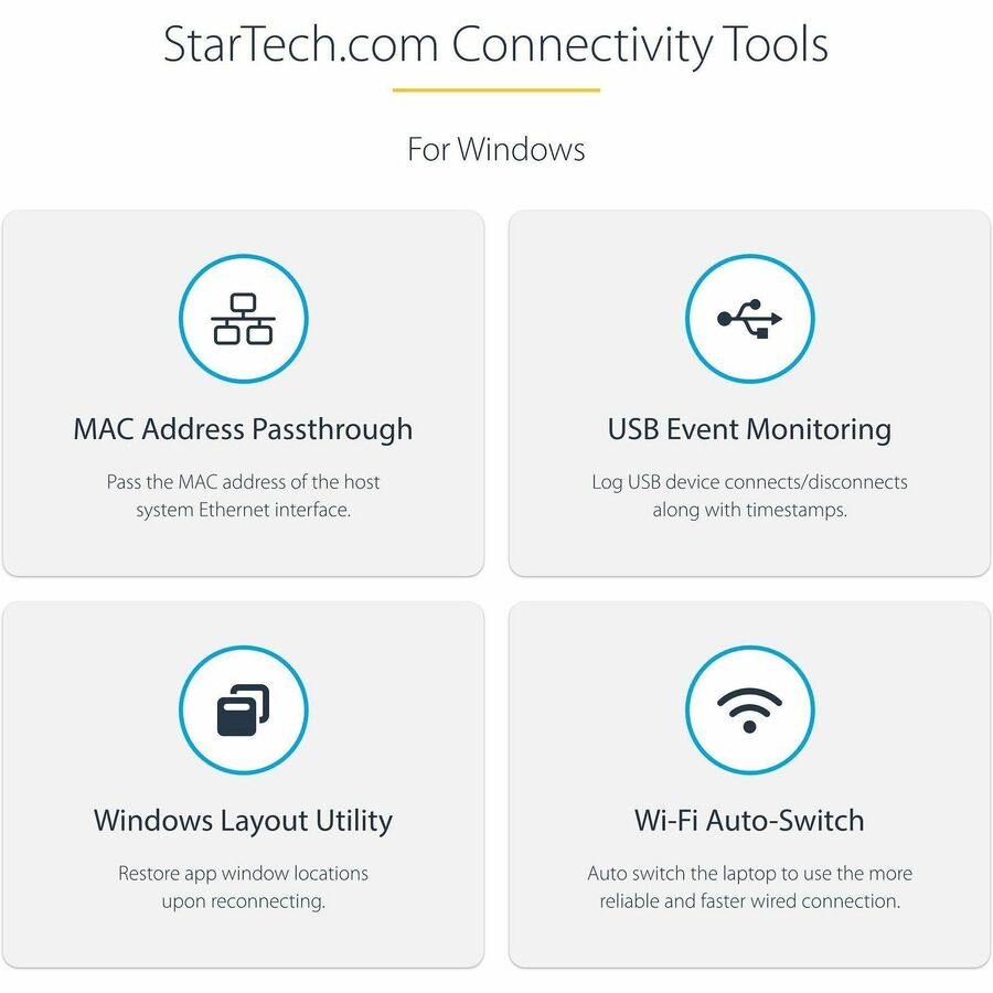 Alternate-Image6 Image for StarTech USB-C Multiport Adapter, HDMI/VGA, 4K 60Hz, 3-Port USB Hub, 100W PD Pass-Through, GbE, Mini Docking Station, 1ft/30cm Cable