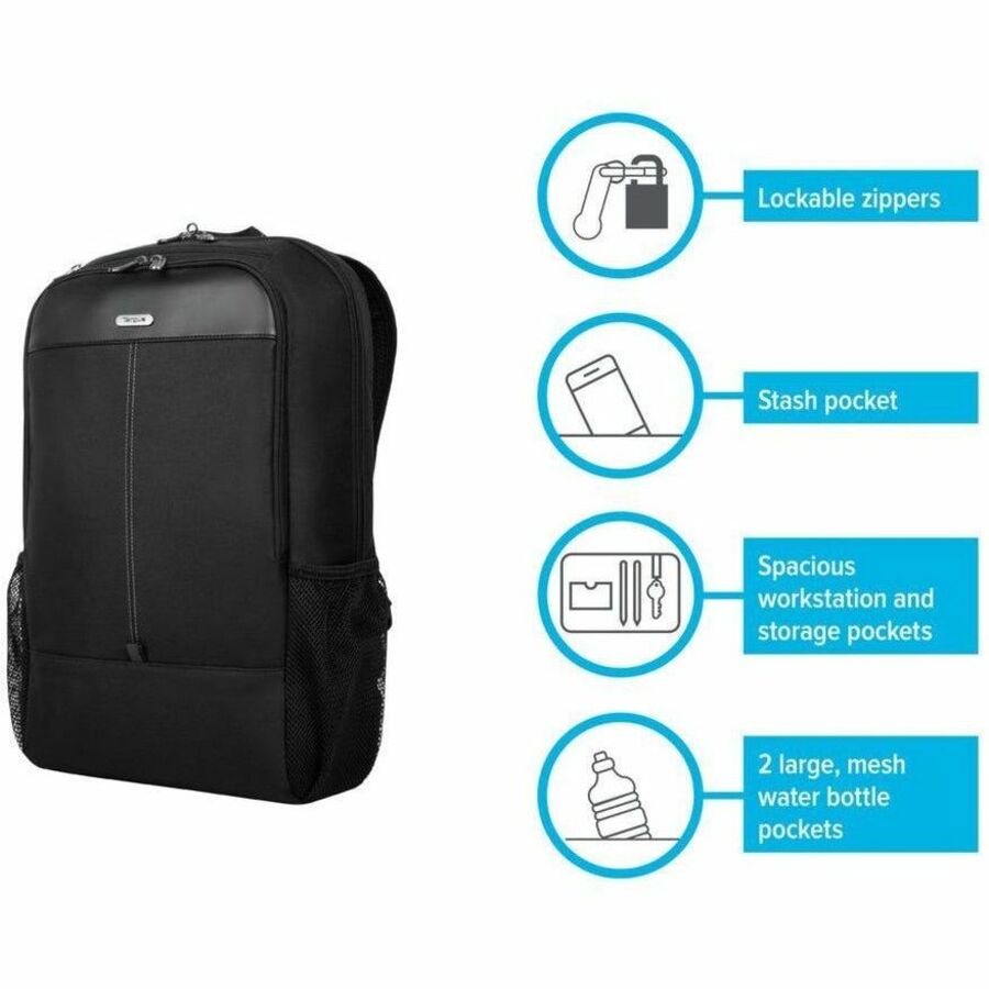 Alternate-Image6 Image for Targus Classic TBB944GL Carrying Case (Backpack) for 17" to 17.3" Notebook - Black - TAA Compliant