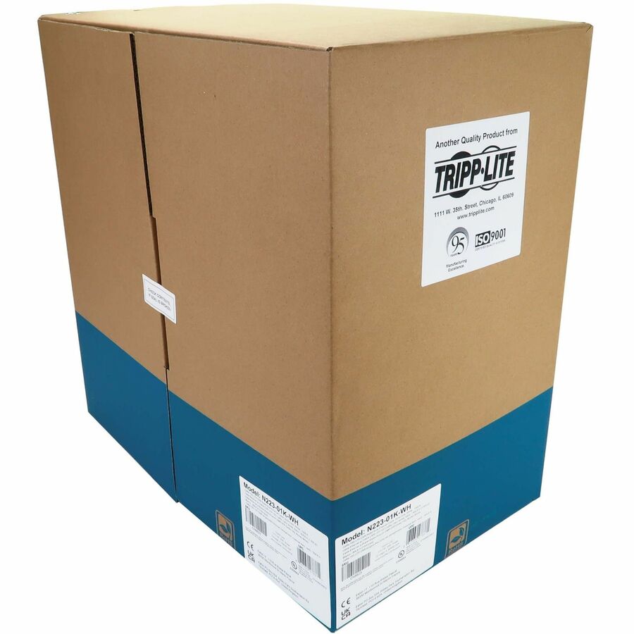 Alternate-Image1 Image for Eaton Tripp Lite Series Cat6a 10G Solid Core UTP Bulk Ethernet Cable, CMR Rated, White, 1000 ft. (305 m)