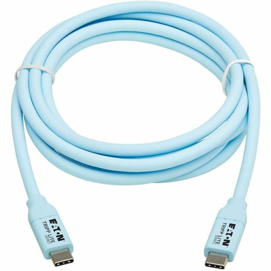 Alternate-Image1 Image for Eaton Tripp Lite Series Safe-IT USB-C Cable (M/M), Antibacterial, Ultra Flexible, 240W PD Charging, Light Blue, 6 ft. (1.8 m)