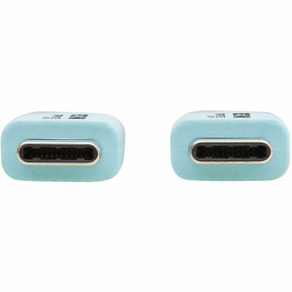 Alternate-Image2 Image for Eaton Tripp Lite Series Safe-IT USB-C Cable (M/M), Antibacterial, Ultra Flexible, 240W PD Charging, Light Blue, 6 ft. (1.8 m)