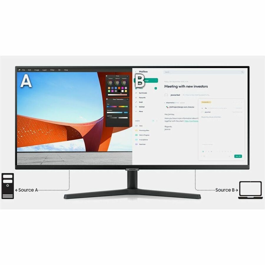 Alternate-Image6 Image for Samsung ViewFinity S5 S34C504GAN 34" Class UW-QHD LED Monitor - 21:9 - Black