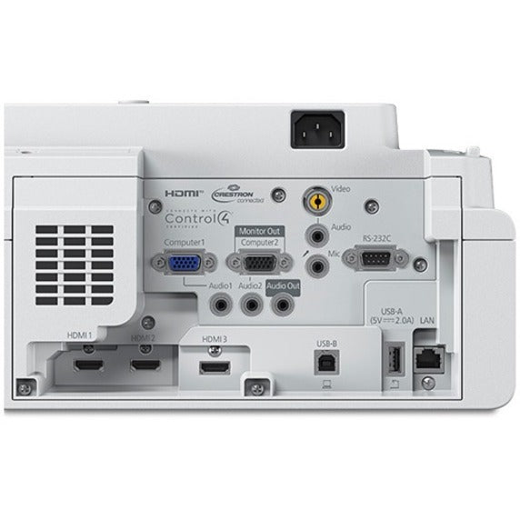 Rear Image for Epson PowerLite 760W Ultra Short Throw 3LCD Projector - 16:10 - Wall Mountable, Tabletop