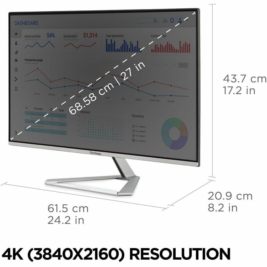 Alternate-Image6 Image for ViewSonic VX2776-4K-MHDU 27 Inch 4K Monitor, IPS with 65W USB-C and HDR10 for Ultimate Home and Office Entertainment, Ultra-Thin Bezels, DisplayPort for Daisy Chain, and HDMI Inputs