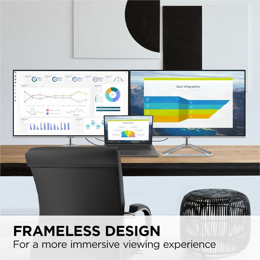 Alternate-Image5 Image for ViewSonic VX2776-4K-MHDU 27 Inch 4K Monitor, IPS with 65W USB-C and HDR10 for Ultimate Home and Office Entertainment, Ultra-Thin Bezels, DisplayPort for Daisy Chain, and HDMI Inputs