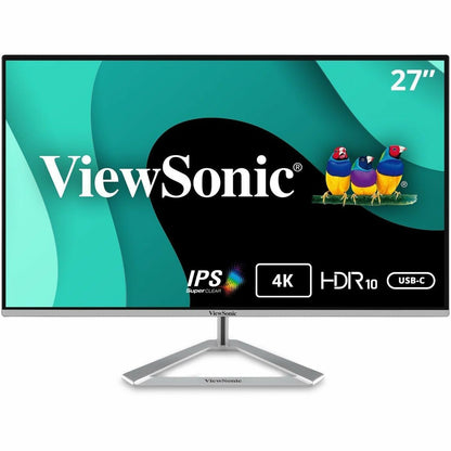 Main Image for ViewSonic VX2776-4K-MHDU 27 Inch 4K Monitor, IPS with 65W USB-C and HDR10 for Ultimate Home and Office Entertainment, Ultra-Thin Bezels, DisplayPort for Daisy Chain, and HDMI Inputs