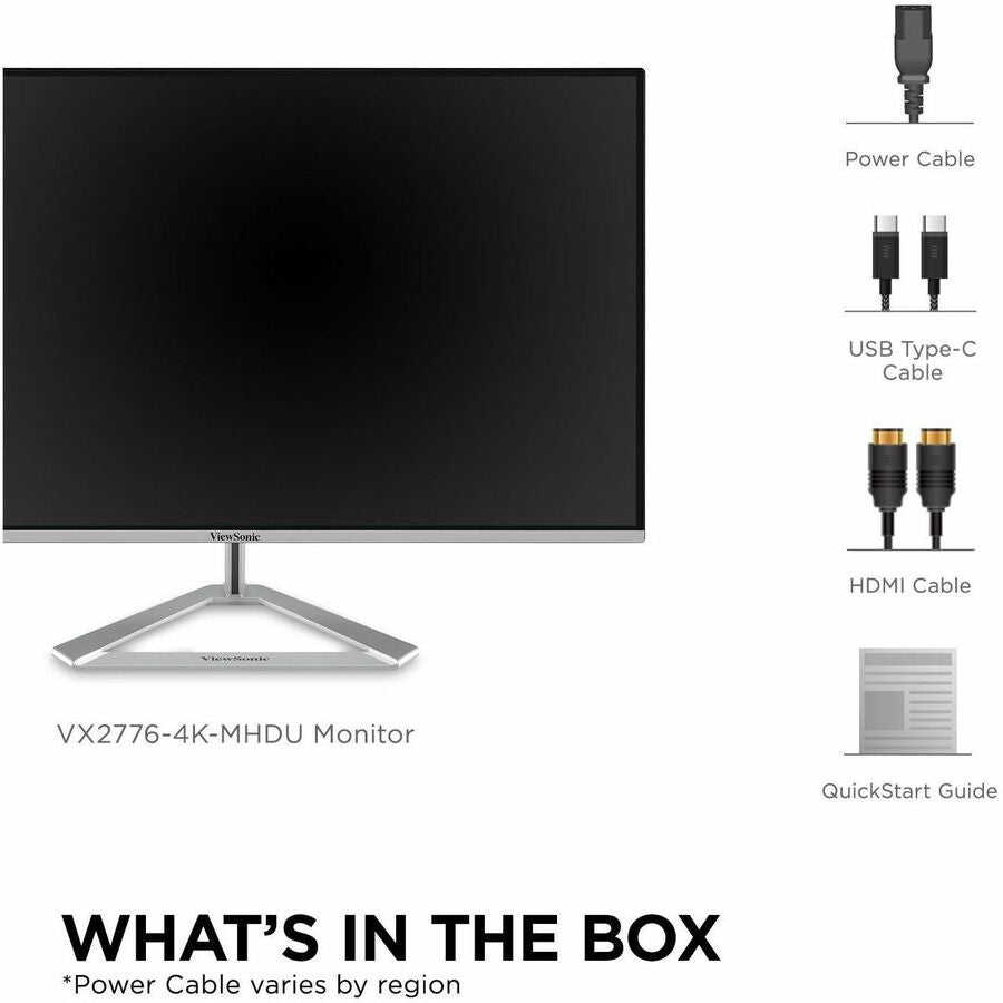 Alternate-Image8 Image for ViewSonic VX2776-4K-MHDU 27 Inch 4K Monitor, IPS with 65W USB-C and HDR10 for Ultimate Home and Office Entertainment, Ultra-Thin Bezels, DisplayPort for Daisy Chain, and HDMI Inputs