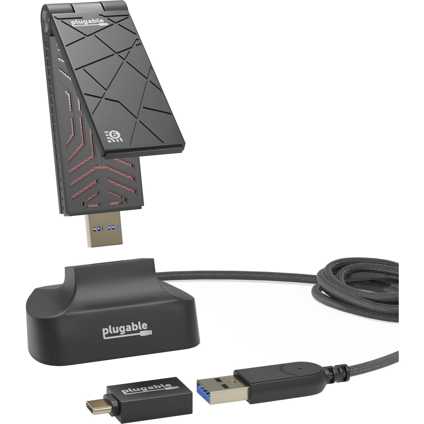 Main Image for Plugable WiFi 6 USB WiFi Adapter for Desktop PC and Laptops, AX1800 USB 3.0 and USB C
