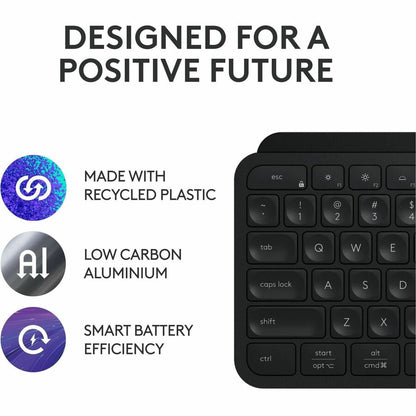 Alternate-Image4 Image for Logitech MX Keys S Wireless Keyboard, Low Profile, Fluid Precise Quiet Typing, USB C Rechargeable, Black