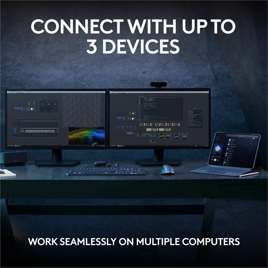 Alternate-Image1 Image for Logitech MX Keys S Wireless Keyboard, Low Profile, Fluid Precise Quiet Typing, USB C Rechargeable, Black