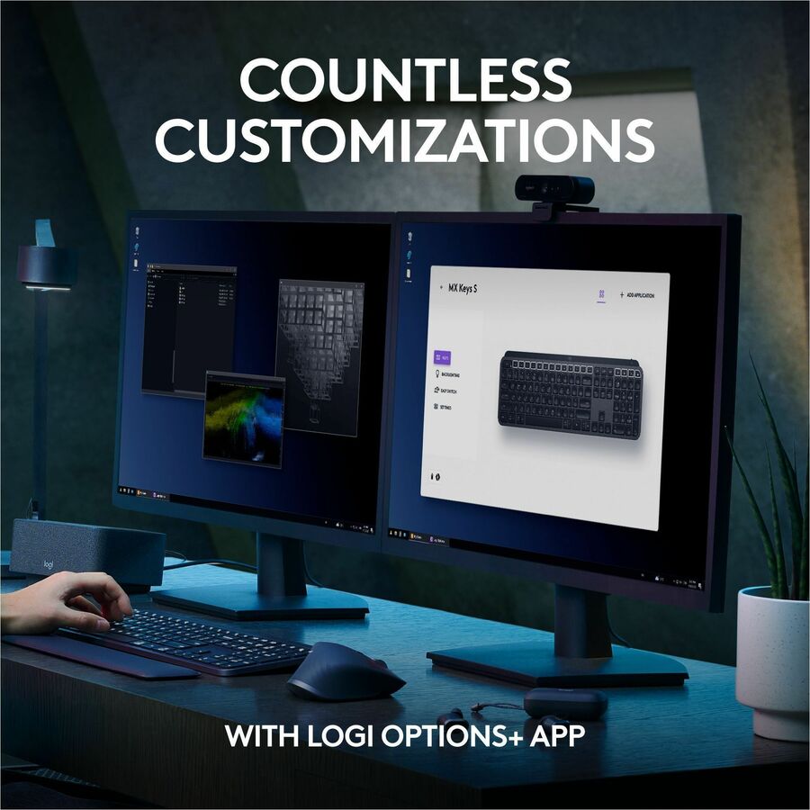 Alternate-Image6 Image for Logitech MX Keys S Wireless Keyboard, Low Profile, Fluid Precise Quiet Typing, USB C Rechargeable, Black