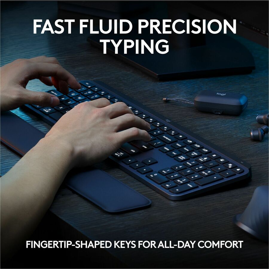 Life-Style Image for Logitech MX Keys S Wireless Keyboard, Low Profile, Fluid Precise Quiet Typing, USB C Rechargeable, Black