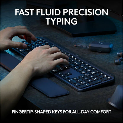 Life-Style Image for Logitech MX Keys S Wireless Keyboard, Low Profile, Fluid Precise Quiet Typing, USB C Rechargeable, Black