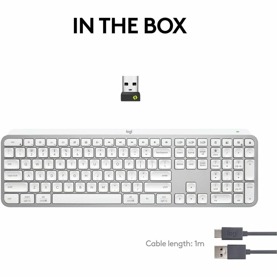 Alternate-Image1 Image for Logitech MX Keys S Wireless Keyboard, Low Profile, Fluid Precise Quiet Typing, USB C Rechargeable, Pale Gray