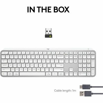 Alternate-Image1 Image for Logitech MX Keys S Wireless Keyboard, Low Profile, Fluid Precise Quiet Typing, USB C Rechargeable, Pale Gray