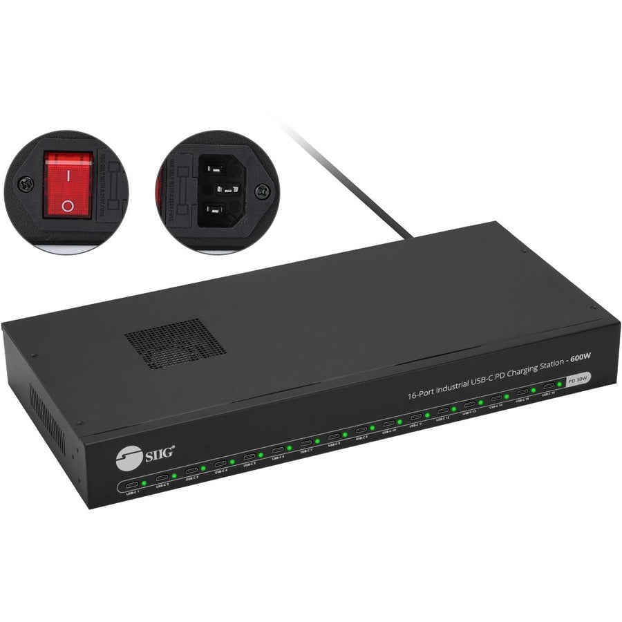 Alternate-Image3 Image for 16-Port Industrial USB-C PD Charging Station - 600W