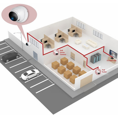 Alternate-Image2 Image for TRENDnet Indoor Outdoor 5MP H.265 PoE IR Fixed Turret Network Camera, IP66 Rated Housing, IR Night Vision up to 30m (98 ft.), Security Surveillance Camera, microSD Card Slot, White, TV-IP1515PI