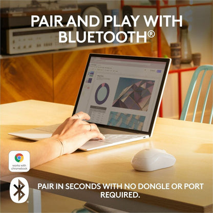 Alternate-Image1 Image for Logitech M240 Silent Bluetooth Mouse, Wireless, Compact, Portable, Smooth Tracking, Off-white