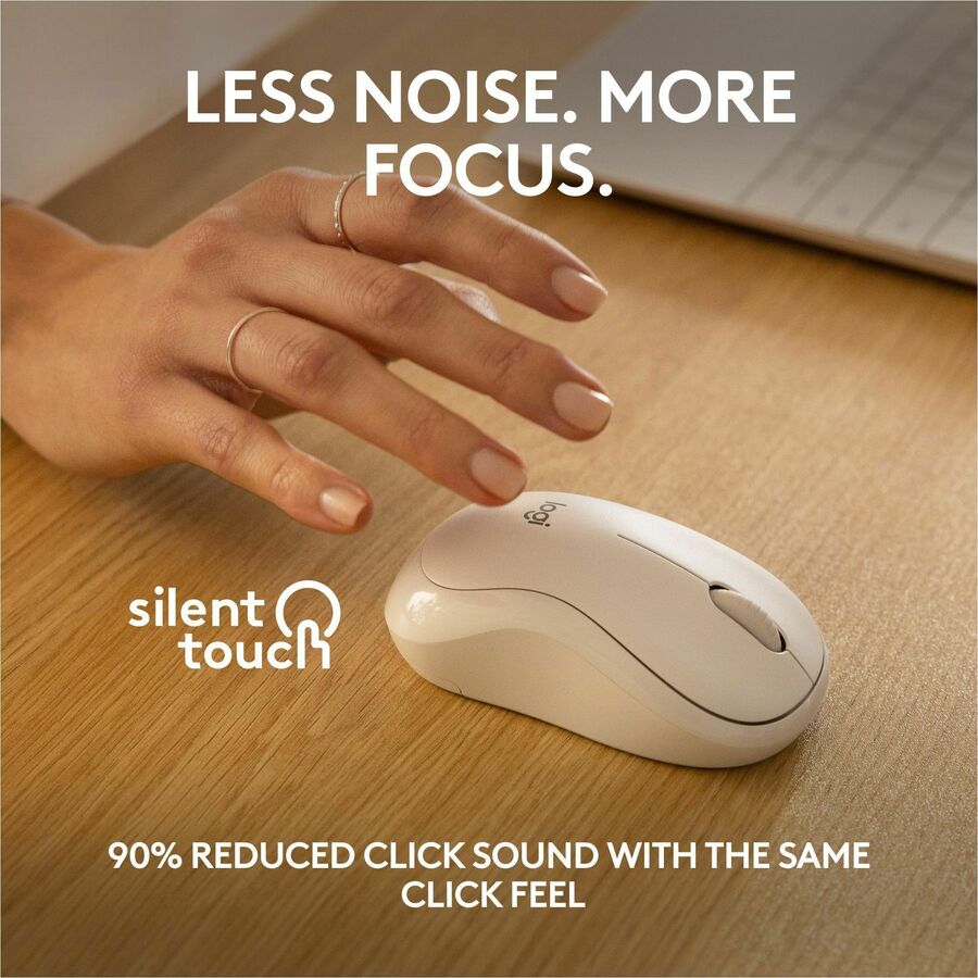 Alternate-Image2 Image for Logitech M240 Silent Bluetooth Mouse, Wireless, Compact, Portable, Smooth Tracking, Off-white