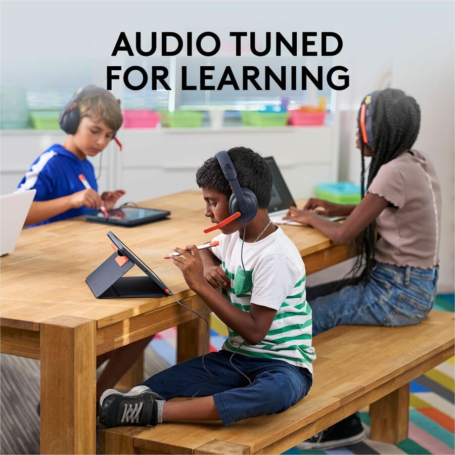 Alternate-Image3 Image for Logitech Zone Learn Wired Headset with Microphone for Learners, Comfortable and Adjustable Fit for Kids, USB C