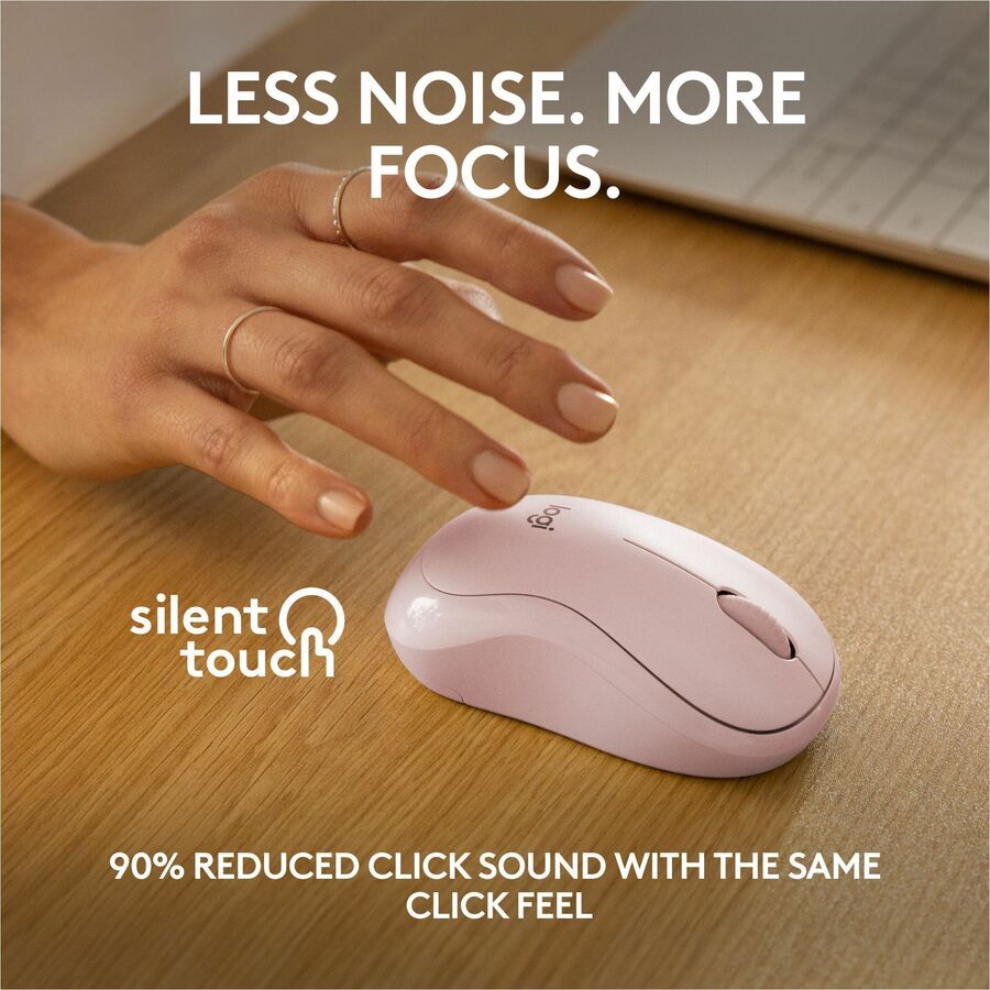 Alternate-Image2 Image for Logitech M240 Silent Bluetooth Mouse, Wireless, Compact, Portable, Smooth Tracking, Rose