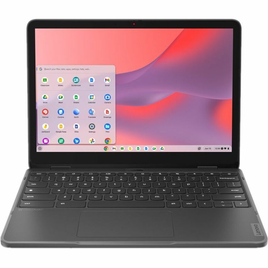 Front Image for Lenovo 500e Yoga Chromebook Gen 4 82W40009US 12.2" Touchscreen Convertible 2 in 1 Chromebook - WUXGA - 60 Hz - Intel N-Series N100 - 4 GB - 32 GB Flash Memory - English Keyboard - Graphite Gray