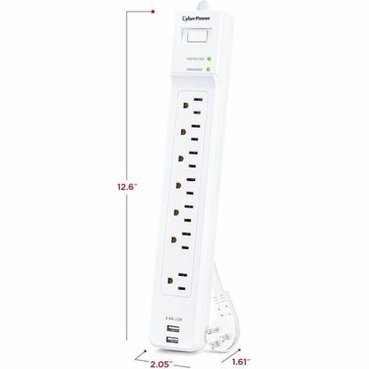 Alternate-Image2 Image for CyberPower P704URC1 Home and Office 7 - Outlet Surge Protector with 2000 J Surge Suppression