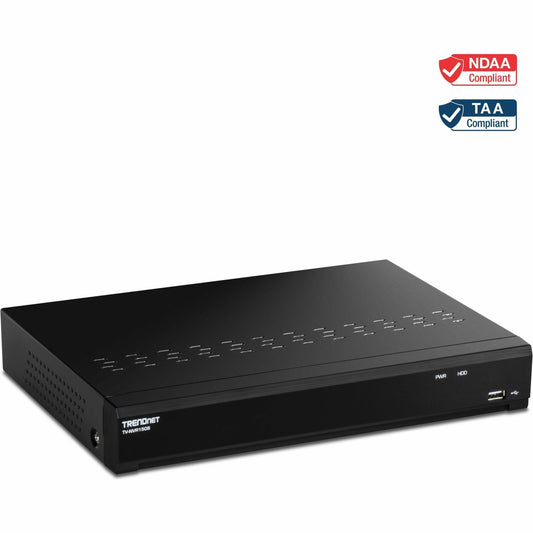 Main Image for TRENDnet 8-Channel UHD PoE NVR, H.264/H.265 4K (8MP), Up to 12TB Storage (HDD Not Included), Supports one 4K Camera Channel, 8 PoE ports, 80W PoE Power Budget, Rackmount Design, 240fps, TV-NVR1508