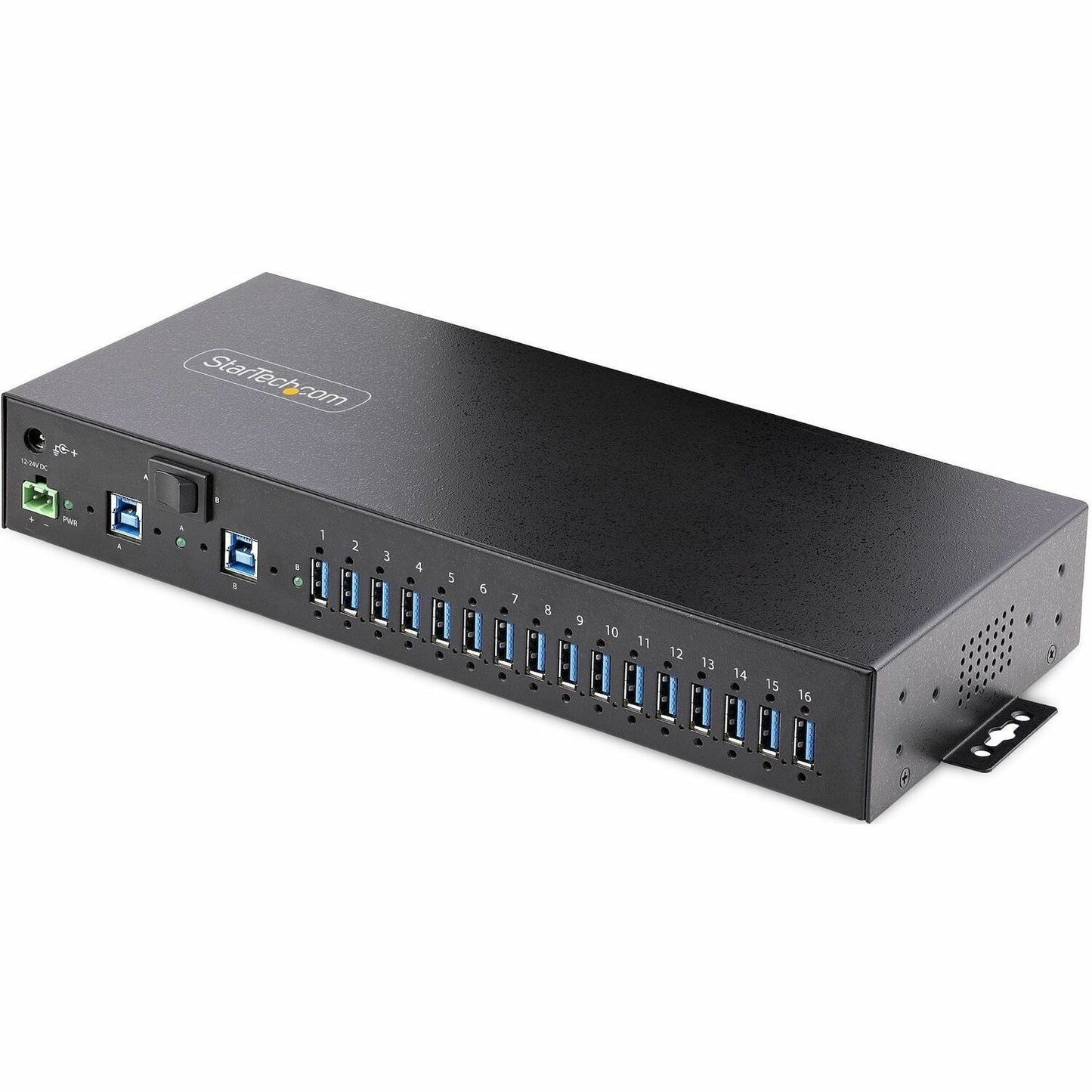 Main Image for StarTech.com 16-Port Industrial USB 3.0 Hub 5Gbps, Mountable, Terminal Block Power Up to 120W Shared, USB Charging, Dual-Host Hub/Switch