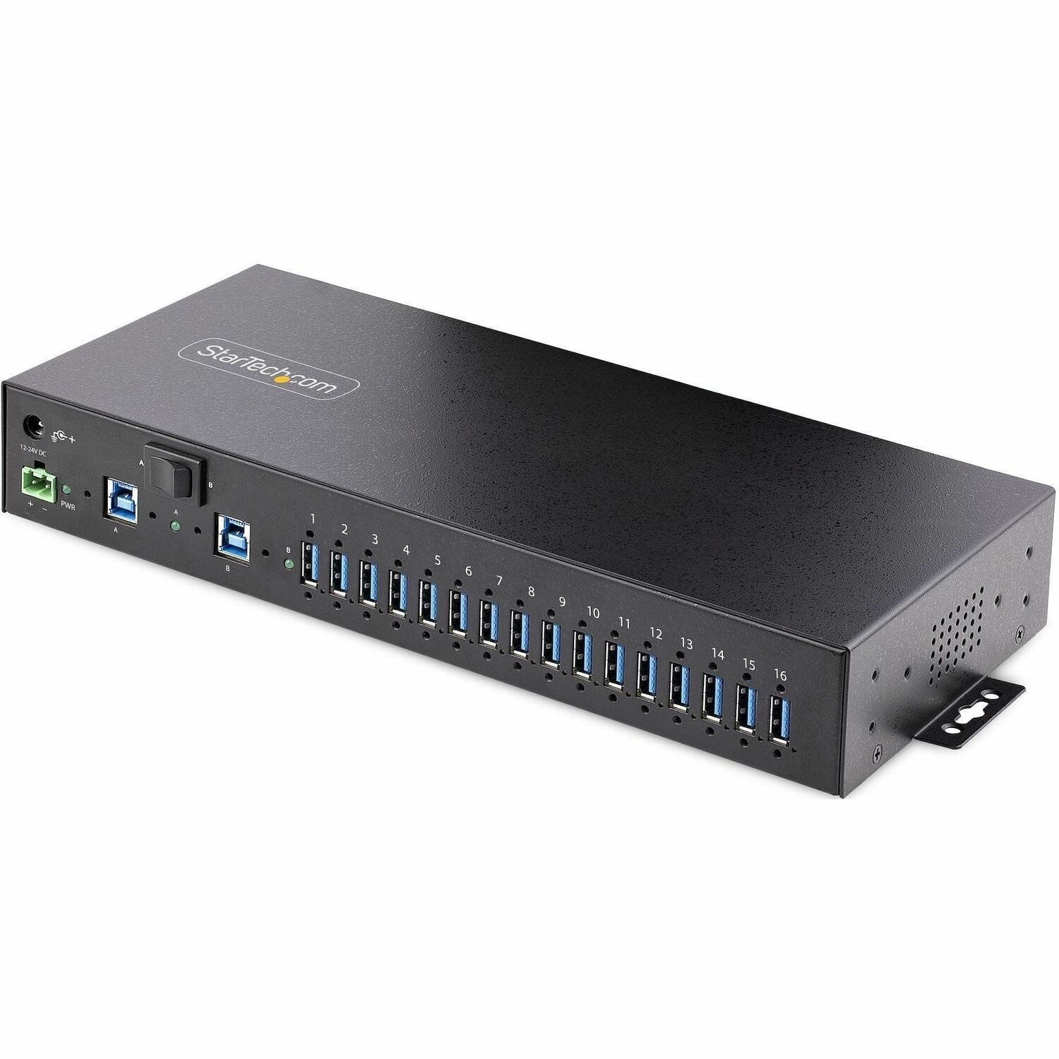 Main Image for StarTech.com 16-Port Industrial USB 3.0 Hub 5Gbps, Mountable, Terminal Block Power Up to 120W Shared, USB Charging, Dual-Host Hub/Switch