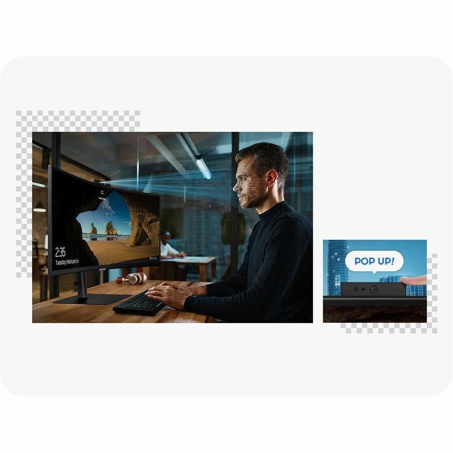 Alternate-Image4 Image for Samsung ViewFinity S6 S34C654VAN 34" Class Webcam UW-QHD Curved Screen LCD Monitor - 21:9 - Black