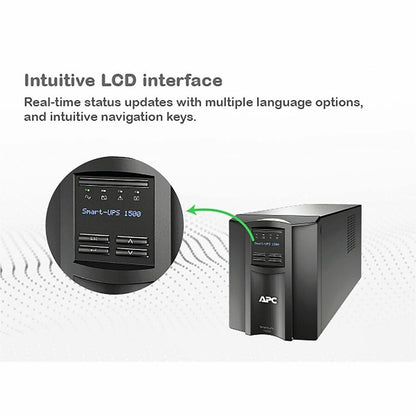 Alternate-Image1 Image for APC Smart-UPS, Line Interactive, 1500VA, Tower, 120V, 8x NEMA 5-15R outlets, SmartConnect Port+Network Card, AVR, LCD